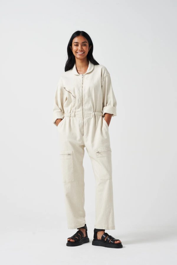 S&M Lorna Jumpsuit in Ecru Discount