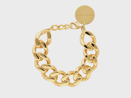 VBARONI Mini Flat Chain Bracelet in Gold Supply