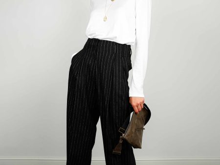 GG Journey Virgin Wool Pinstripe Trousers For Cheap