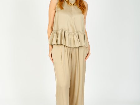 LFA 353 Pleated Trouser in Gold Hot on Sale