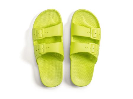 MOSES Sandals in Neon Yellow on Sale