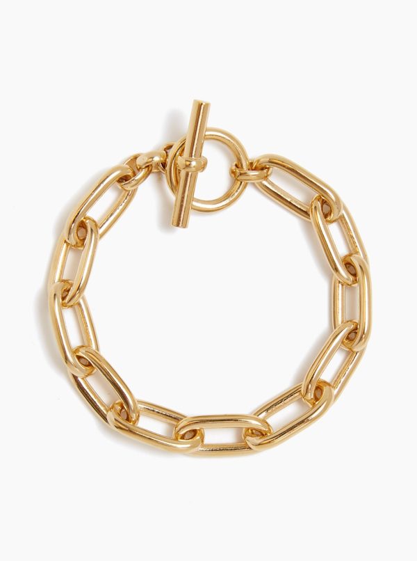 TS Small Gold Oval Linked Bracelet Hot on Sale