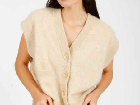 C-RUSH Brushed Palm Cardi in Almond on Sale