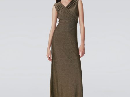 DVF Tomas Dress in Golden Brown For Cheap