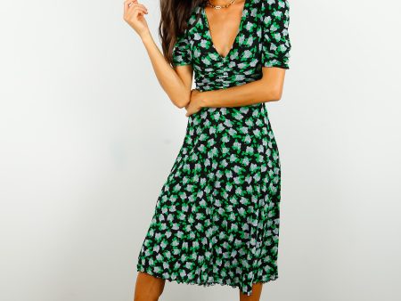 DVF Koren Reversible Dress in Dots Blossom, Venice Geo Online now