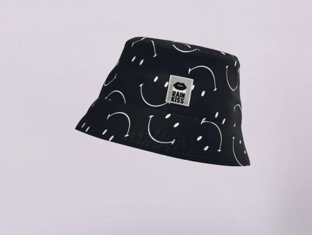 RK Classic Smiley Bucket Hat in Black Hot on Sale