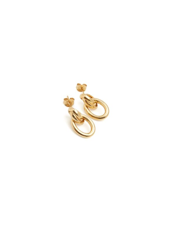 TS Small Gold Double Link Studs Online Hot Sale