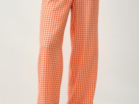 AV Pykaboo Check Trousers in Neon Orange Online now