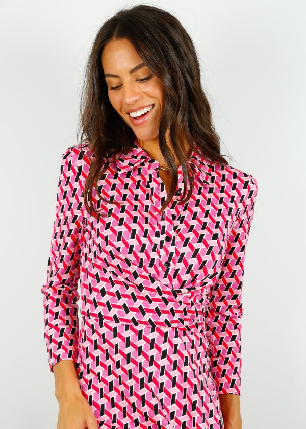 DVF Sana Two Dress in Wave Pink For Sale