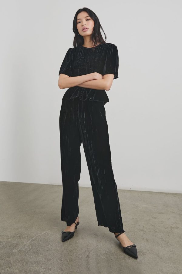 RAILS Brissa Trousers in Black Velvet Fashion