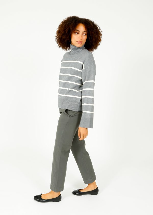 SLF Kamma Roll Neck Knit in Medium Grey, Birch Supply