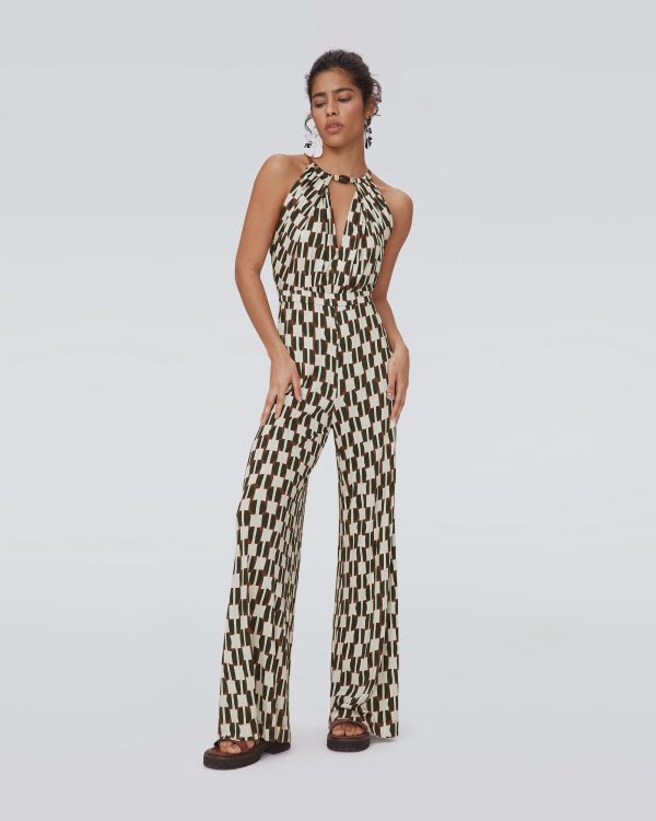 DVF Tai Jumpsuit in Maypole Black Fashion