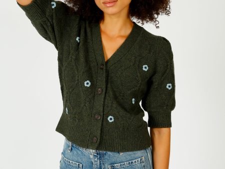 RAILS Isla Knit Cardi in Forest Daisies Sale