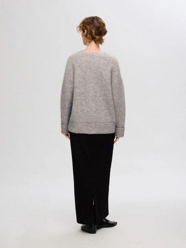 SLF Alva Melange Knit in Steel Grey Sale