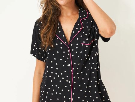 S&S Short PJ Set in Vintage Black Spot Online Hot Sale