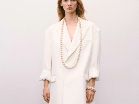 VBARONI Long  Organic Pearl Necklace in Champagne For Cheap