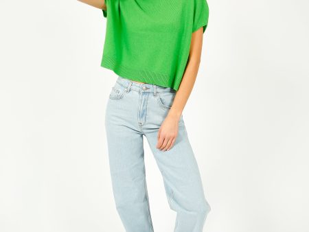 VK Imogen Boxy Crop in Kelly Green Hot on Sale