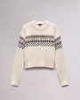 R&B Leigh Fair Isle Crew in Ivory For Sale