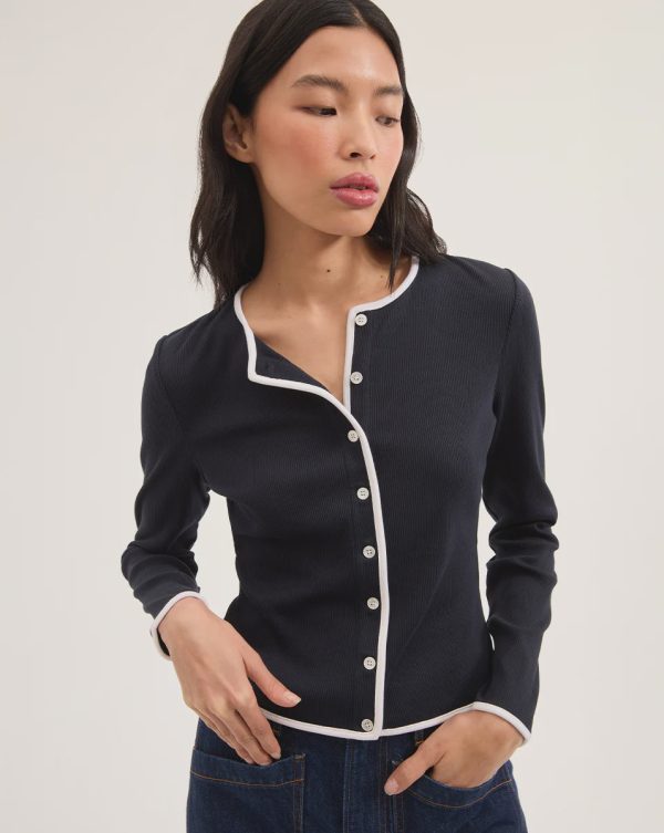 VB Wilmer Cardigan in Navy Online now