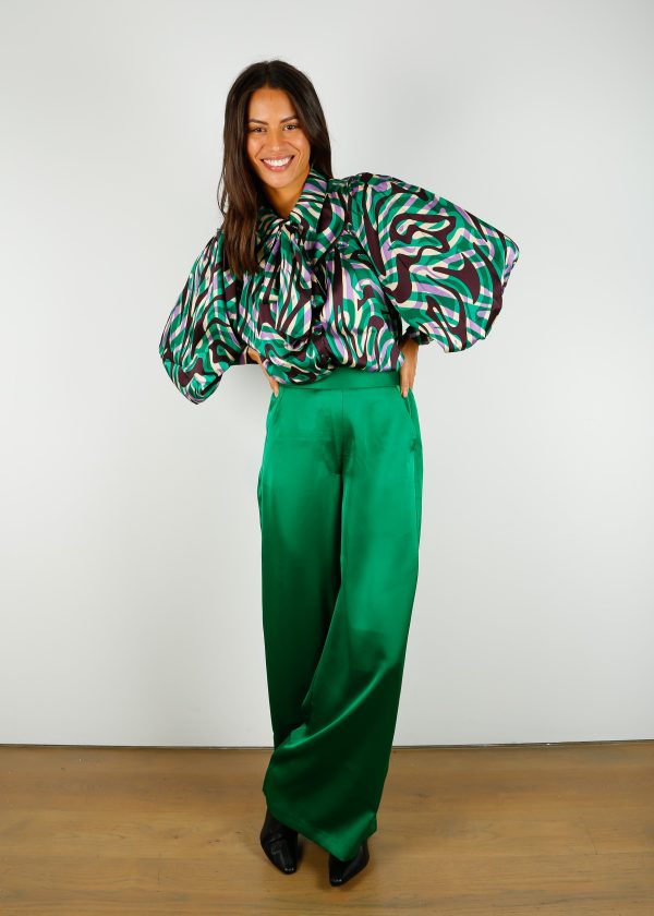 SUNCOO Jumbo Trousers in Green Online now