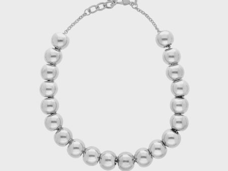 VBARONI Small Bead Necklace in Silver Online Hot Sale