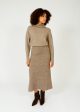 SUNCOO Falba Knit Skirt in Taupe For Sale