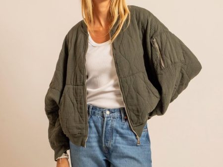 AOKYANOS Daytona Zip Up Jacket in Khaki Sale