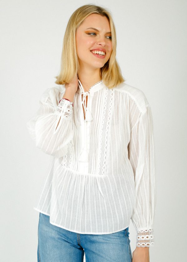 SUNCOO Leony Top in Blanc Cheap