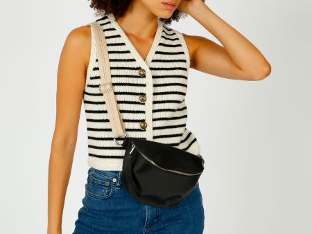 SUNCOO Gabino Stripe Knit Vest in Off White For Discount