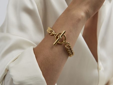 TS Small Gold Curb Link Bracelet For Cheap