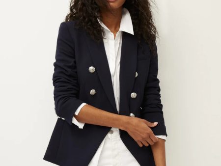 VB Miller Dickey Jacket in Navy with Silver Buttons Online Hot Sale