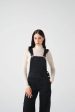 S&M Elodie Frill Dungarees in Washed Black Discount