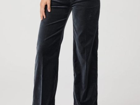 PAIGE Sasha Velvet Trouser in Calico Blue Supply