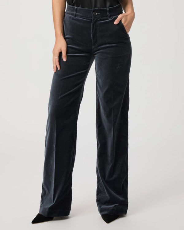 PAIGE Sasha Velvet Trouser in Calico Blue Supply