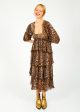 GANNI F8830 Leopard Flounce Smock Midi Dress For Cheap