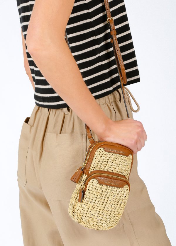 AH Essentials Cross Body in Natural Raffia Online Sale