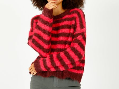 AV Bymi Stripe Knit in Bordeaux, Hortensia Fashion