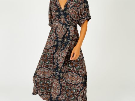 VB Wyatt Dress in Navy Multi Discount