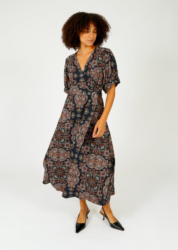 VB Wyatt Dress in Navy Multi Discount