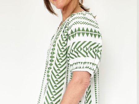 VELVET Zaria Top in Green For Discount