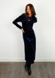 GANNI T3710 Velvet Jersey Long Dress For Sale