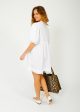 GANNI F9170 Cotton Poplin Tie String Mini Dress in White Supply