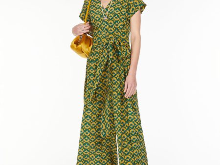 MM Austero Silk Jumpsuit in Green Discount