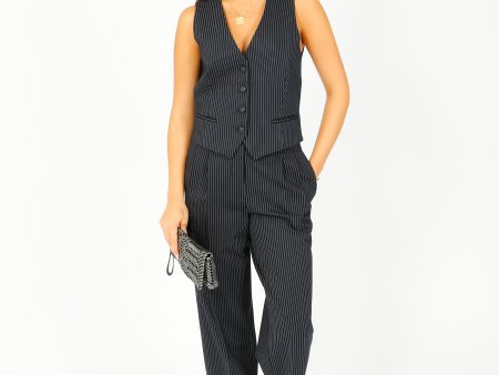 R&B Marianne Ponte Pant in Navy Stripe Fashion