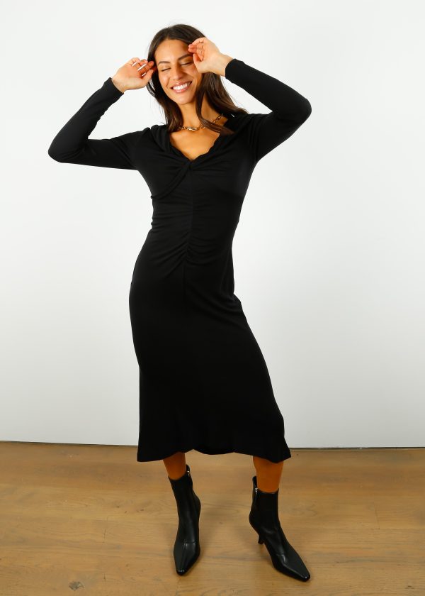 DVF Sylviana Dress in Black Hot on Sale