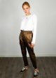 OW Gift Leather Trousers in Metallic For Cheap