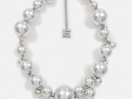 EA Felicita Big Beads Necklace in Silver Lining For Discount