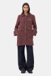 GANNI W0031 Woolen Check Midi Jacket in Racing Red Discount