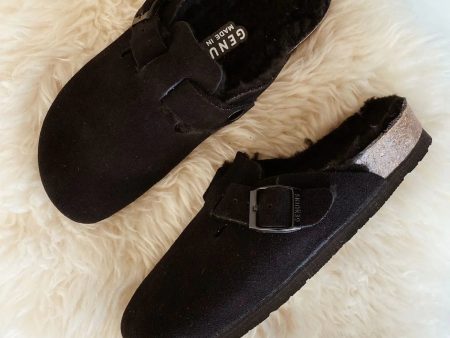 GENUINS  Riva Velour Clog in Black Sale