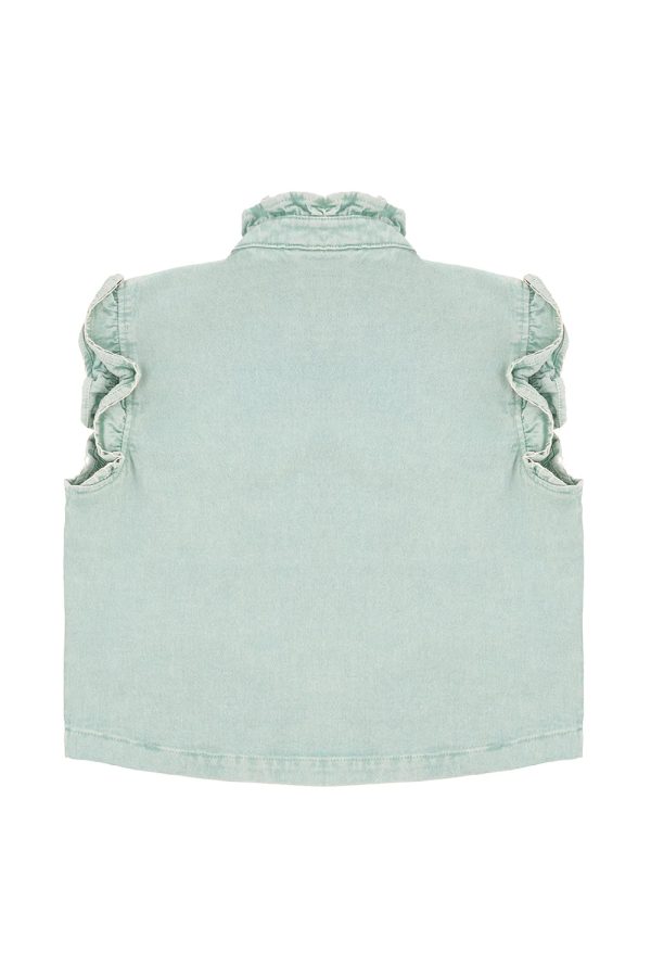 S&M Pablo Waistcoat in Washed Mint For Cheap